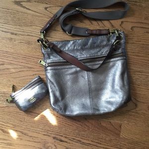Fossil shoulder bag and change purse
